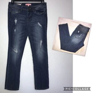 Dollhouse Distress Roll Up Skinny Capri Jeans 9